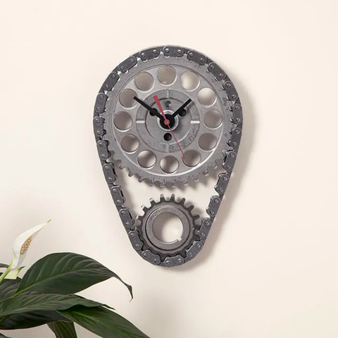 Auto Timing Chain and Gears Wall Clock
