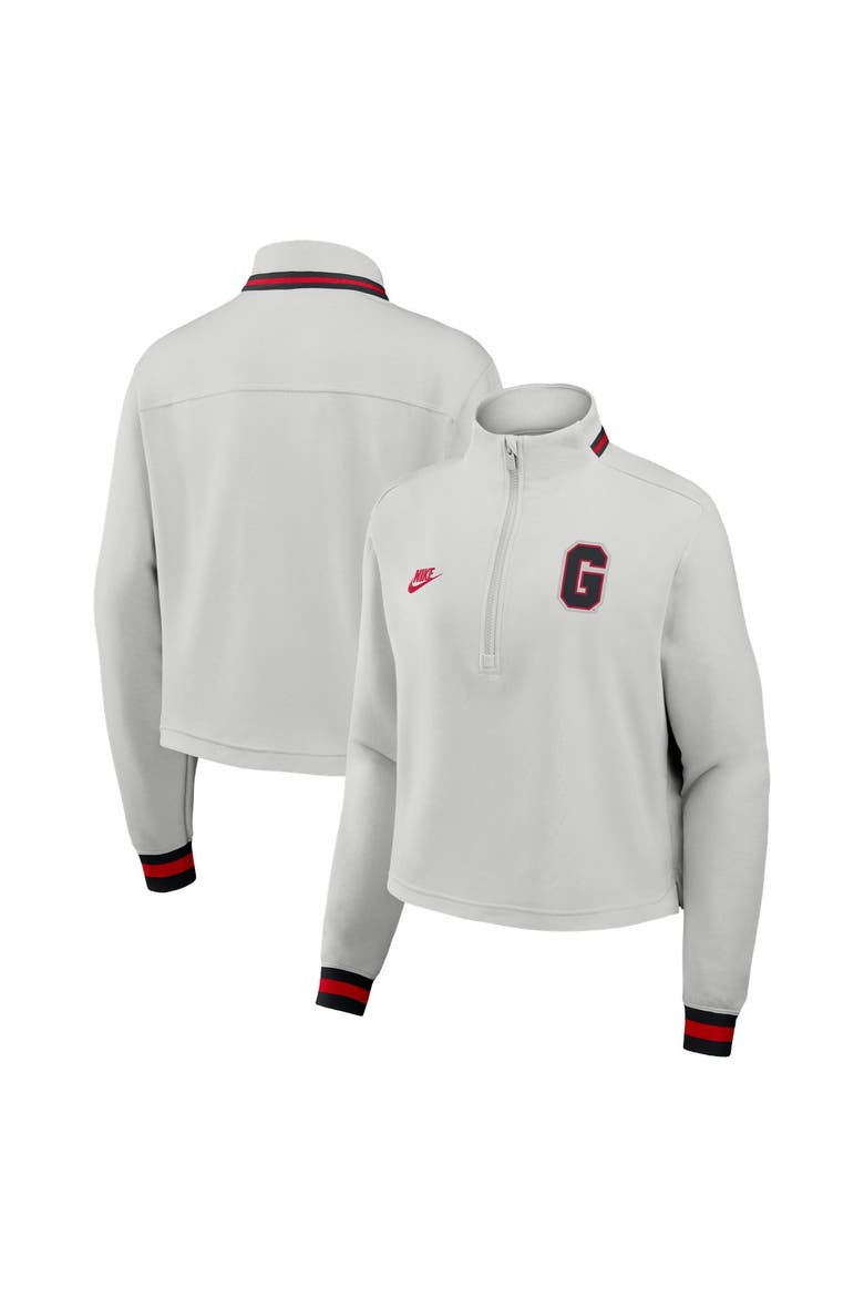 Women's Nike Gray Georgia Bulldogs Legacy Heritage Dri-FIT Half-Zip Sweatshirt, Main, color, Gray