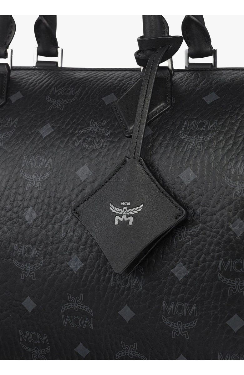 MCM Medium Ella Boston Bag in Visetos, Alternate, color, Black