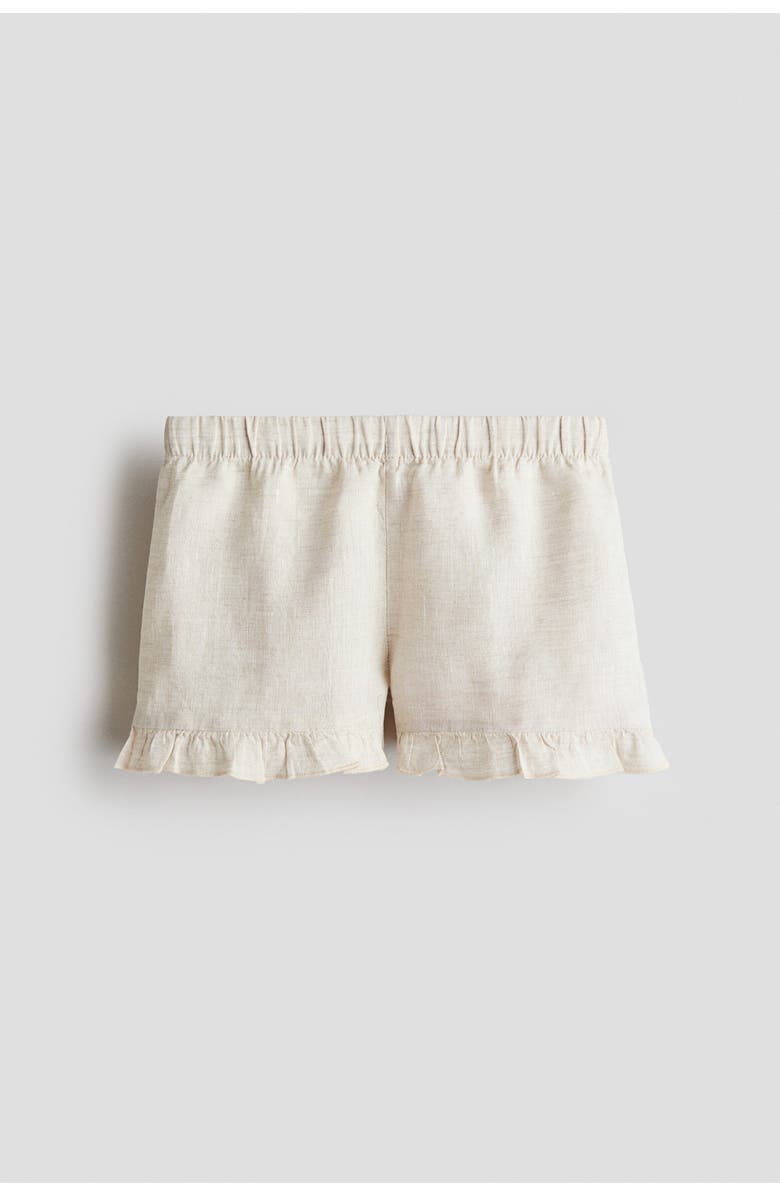 H&M Linen Shorts, Main, color, Light Beige