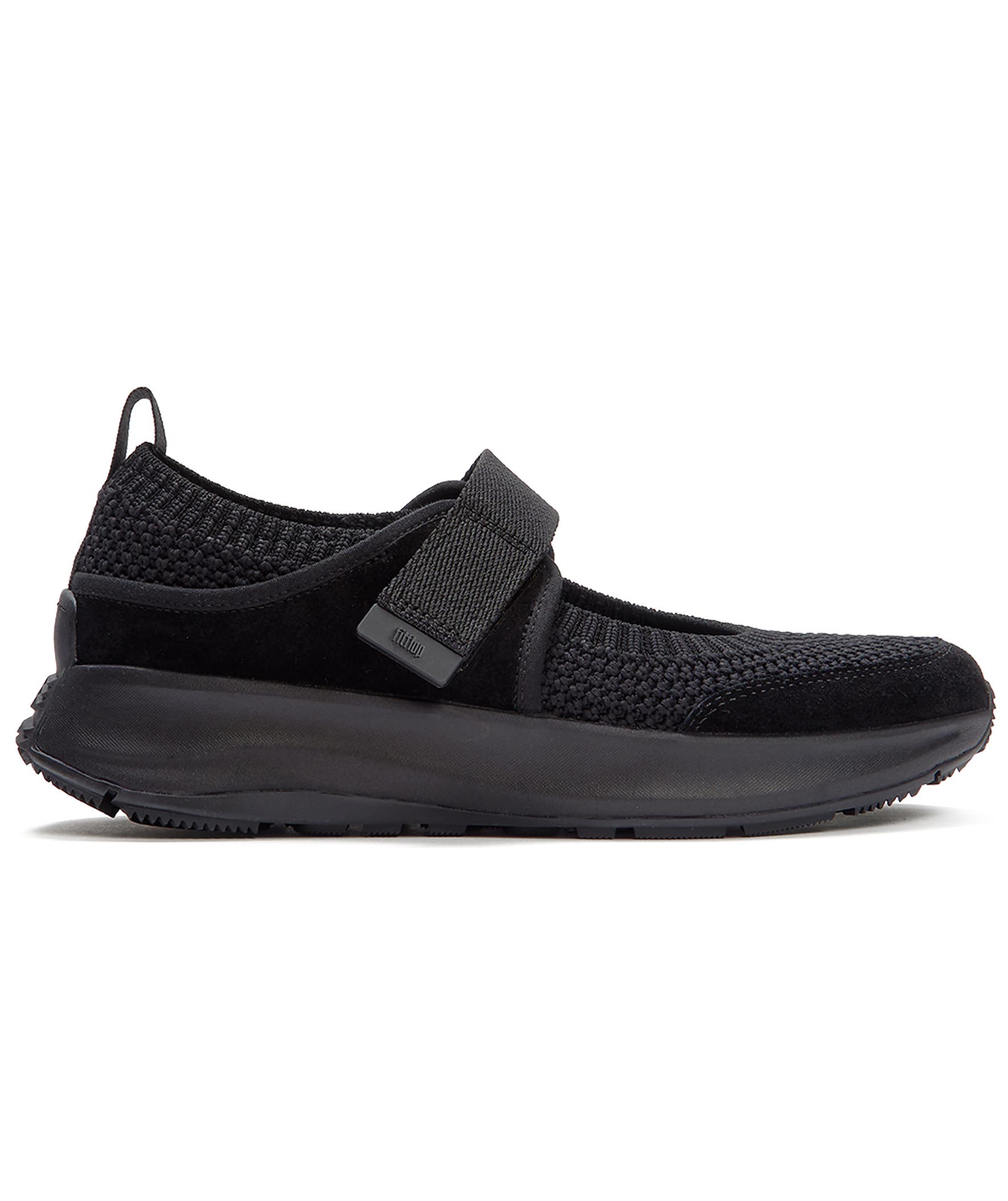 FitFlop F-Mode Flow Knit  Mary Janes, Alternate, color, All Black