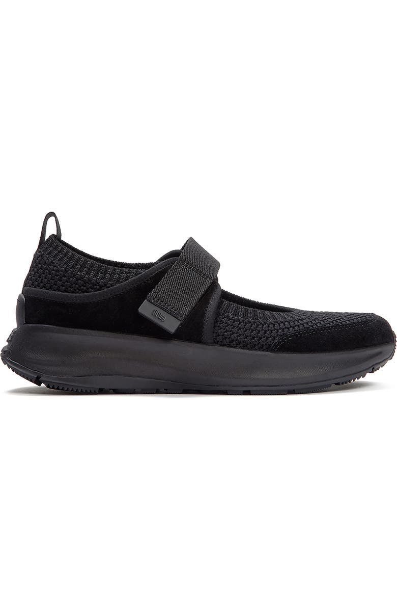 FitFlop F-Mode Flow Knit Mary Janes, Alternate, color, All Black