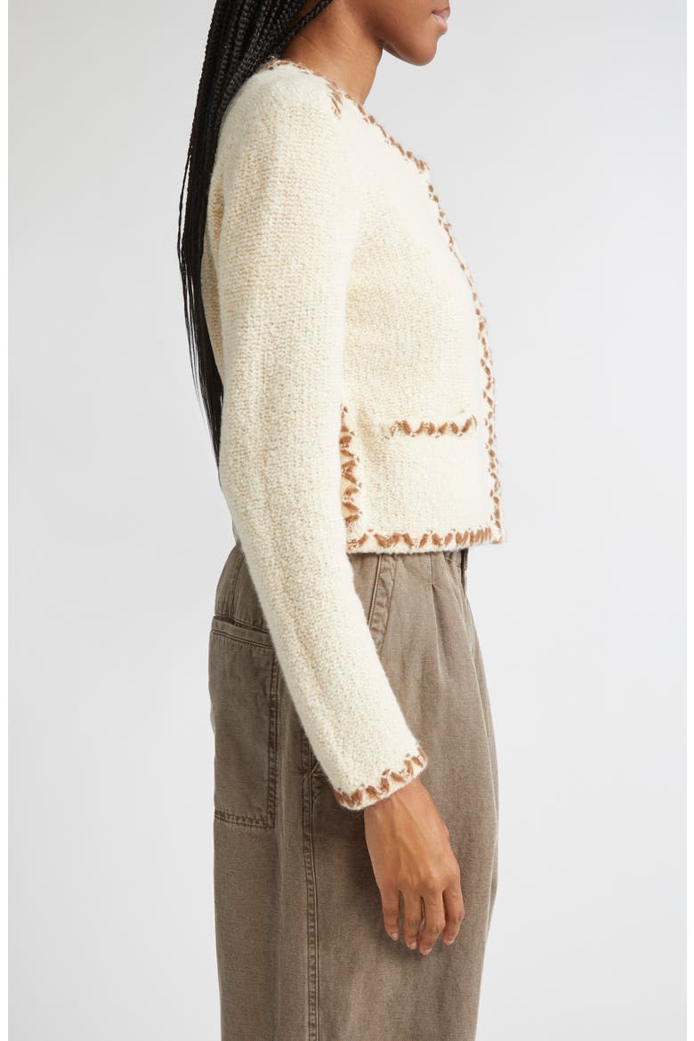 Rochelle Bouclè Jacket, Alternate, color, ECRU/ BRONZE