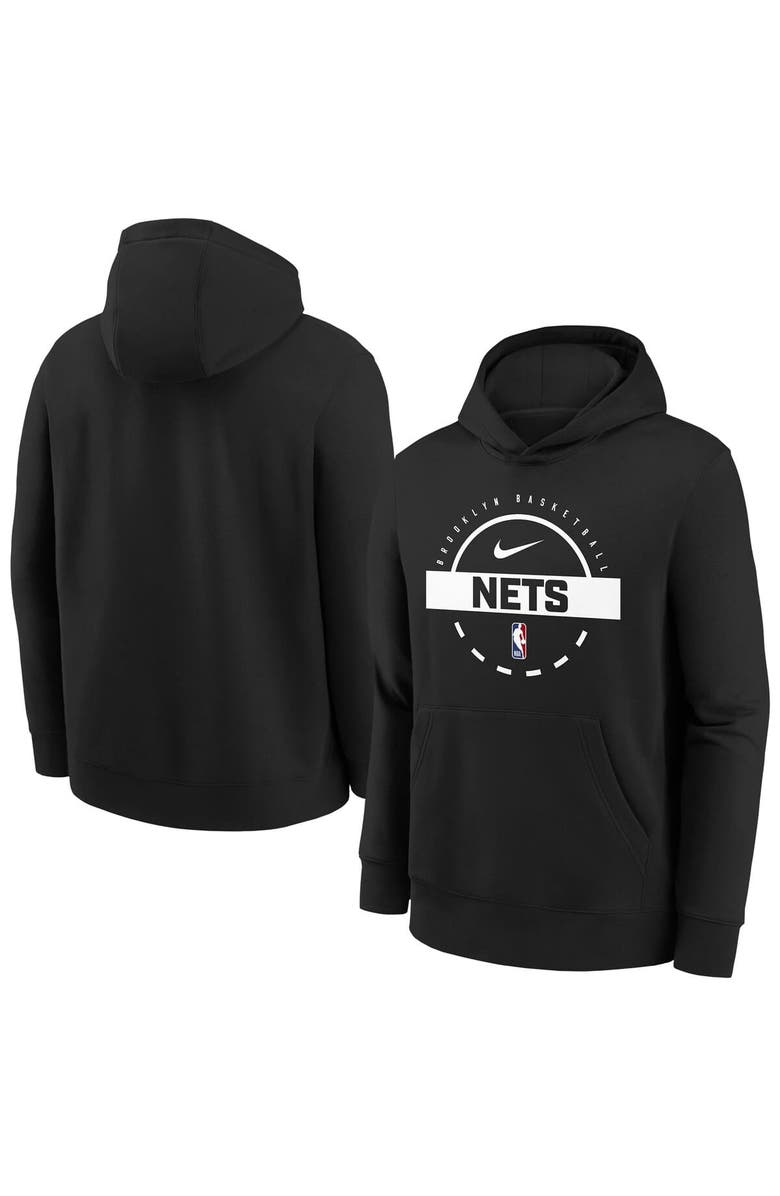 Nike Youth Nike Black Brooklyn Nets 2025/26 Club Fleece Practice Hoodie, Main, color, Black
