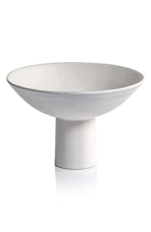 Zodax Nurana Funnel Ceramic Bowl In White