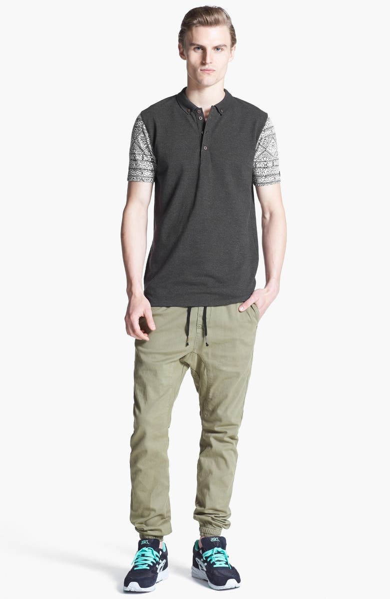 ZANEROBE 'Vinny' Print Sleeve Polo, Alternate, color, Black