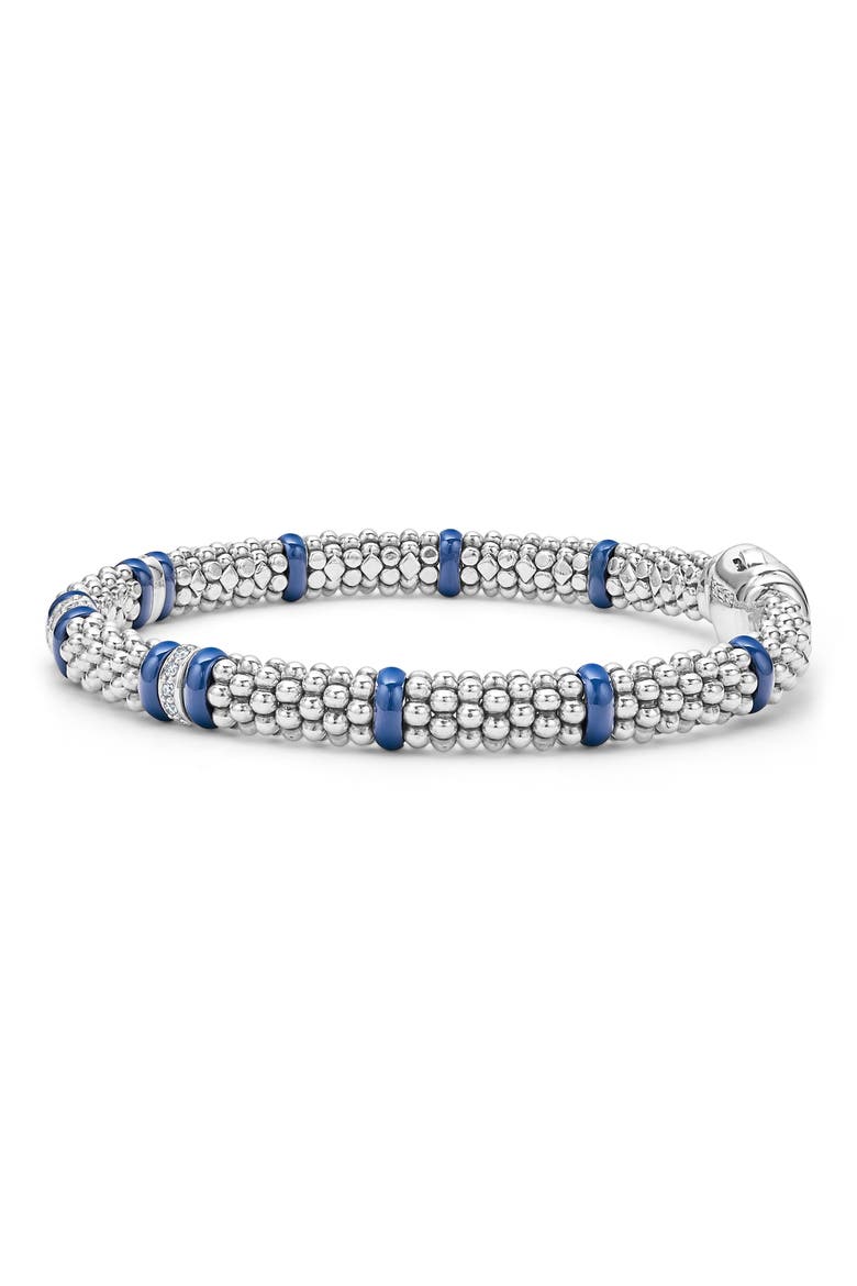 Blue Caviar Diamond & Ceramic Station Rope Bracelet, Alternate, color, MARINE