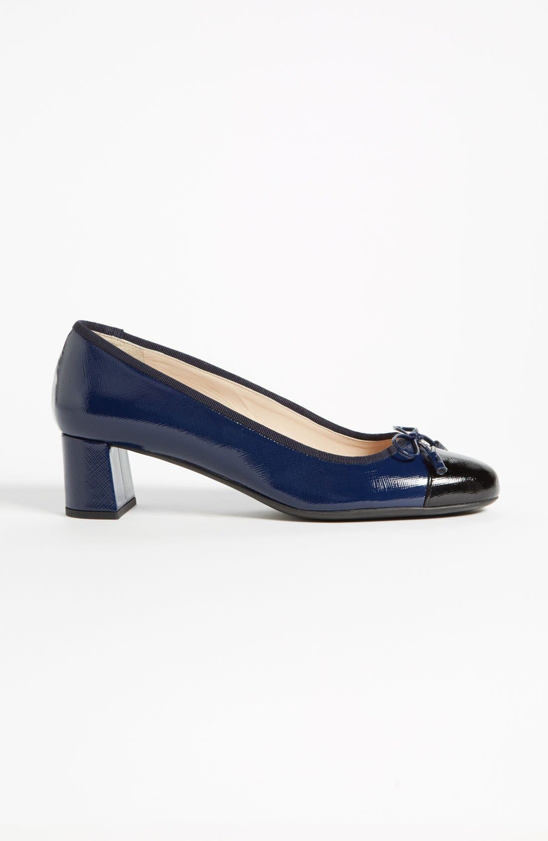 Cap Toe Pump, Alternate, color, BLUE
