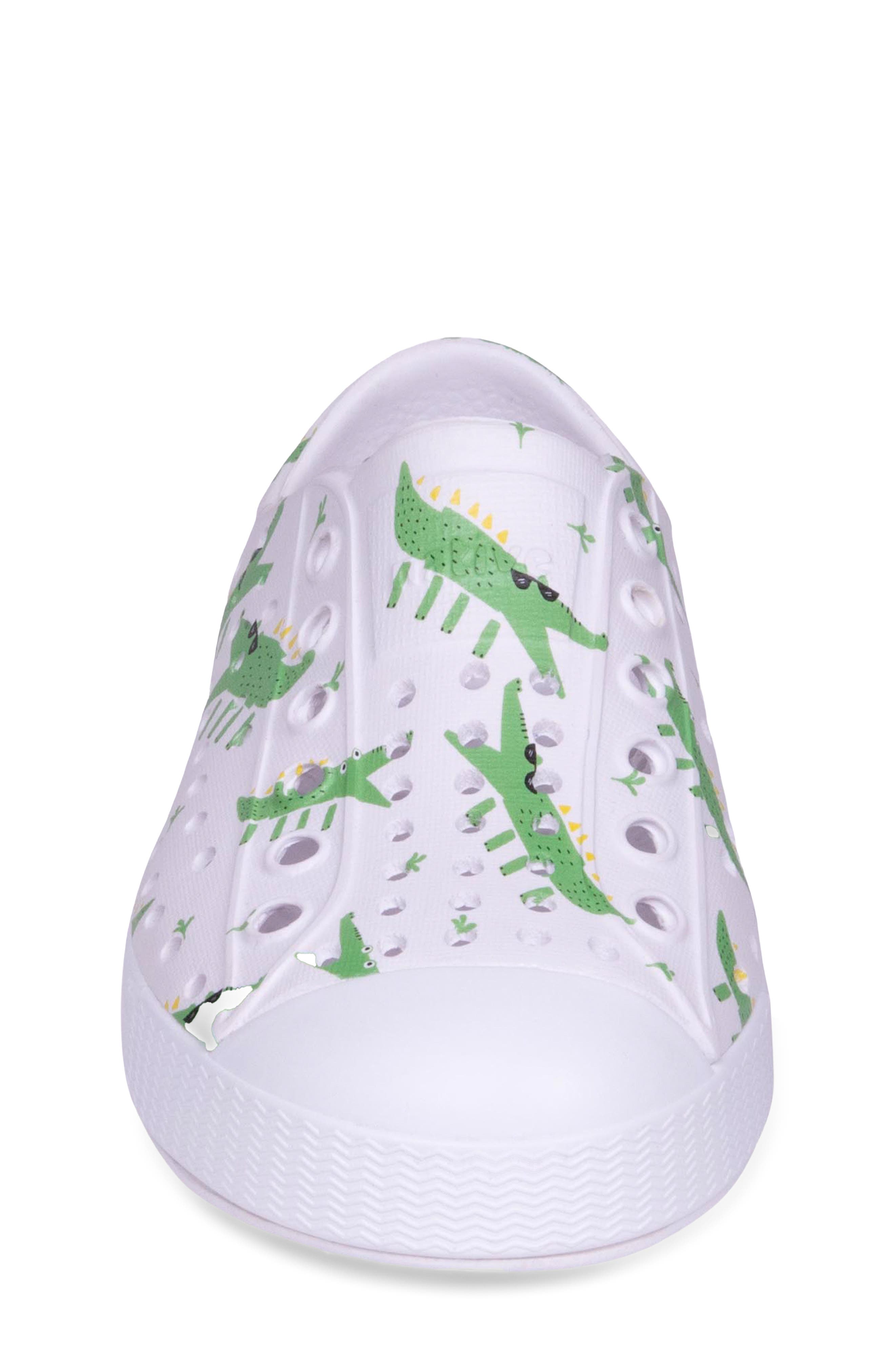 Native Shoes Jefferson Water Friendly Perforated Slip-On, Alternate, color, White/ Alligators