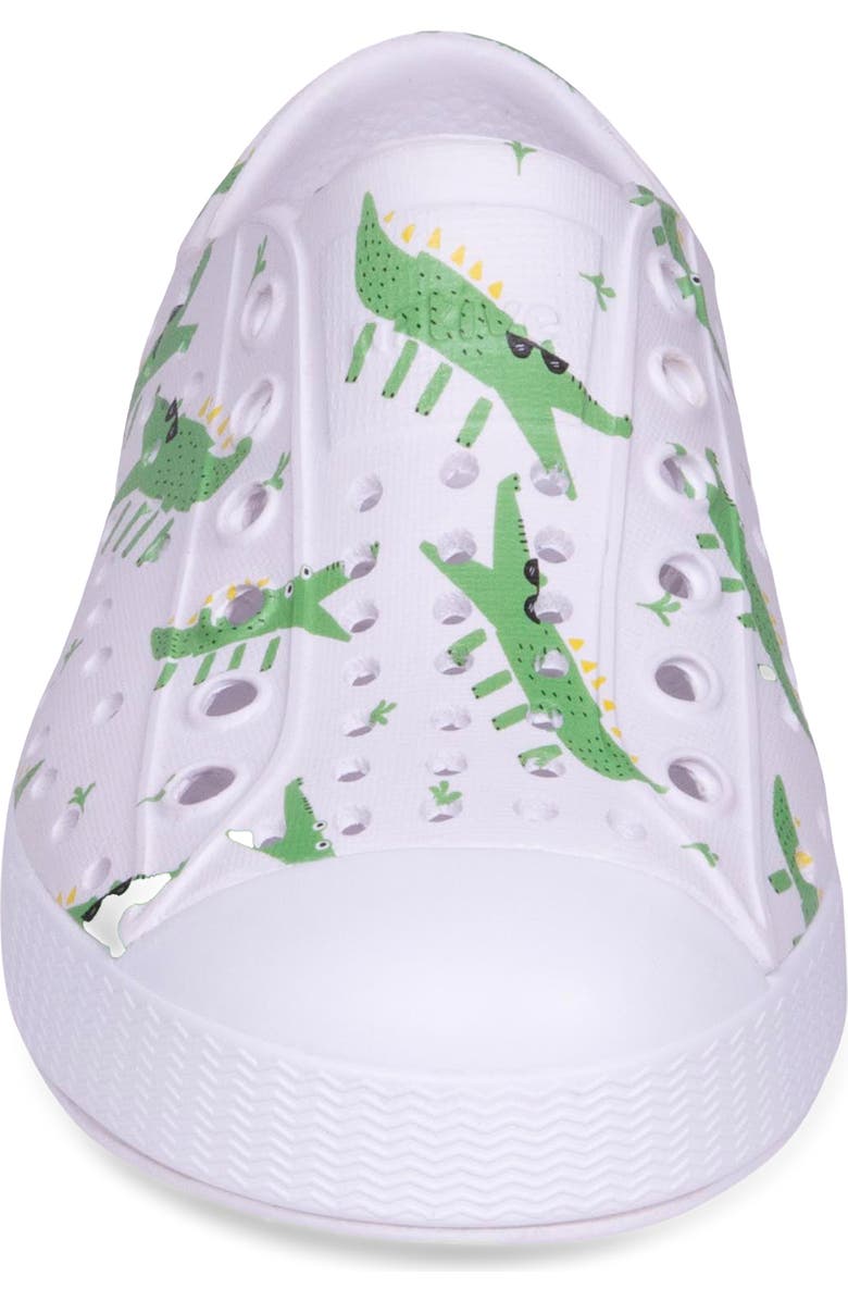 Native Shoes Jefferson Water Friendly Perforated Slip-On, Alternate, color, White/ Alligators