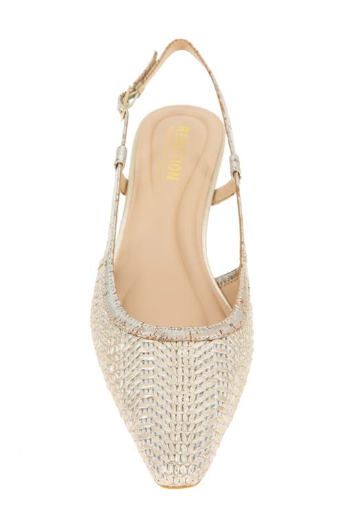 Reaction Kenneth Cole Maggie Kitten Heel Slingback Pump In Natural/gold Raffia