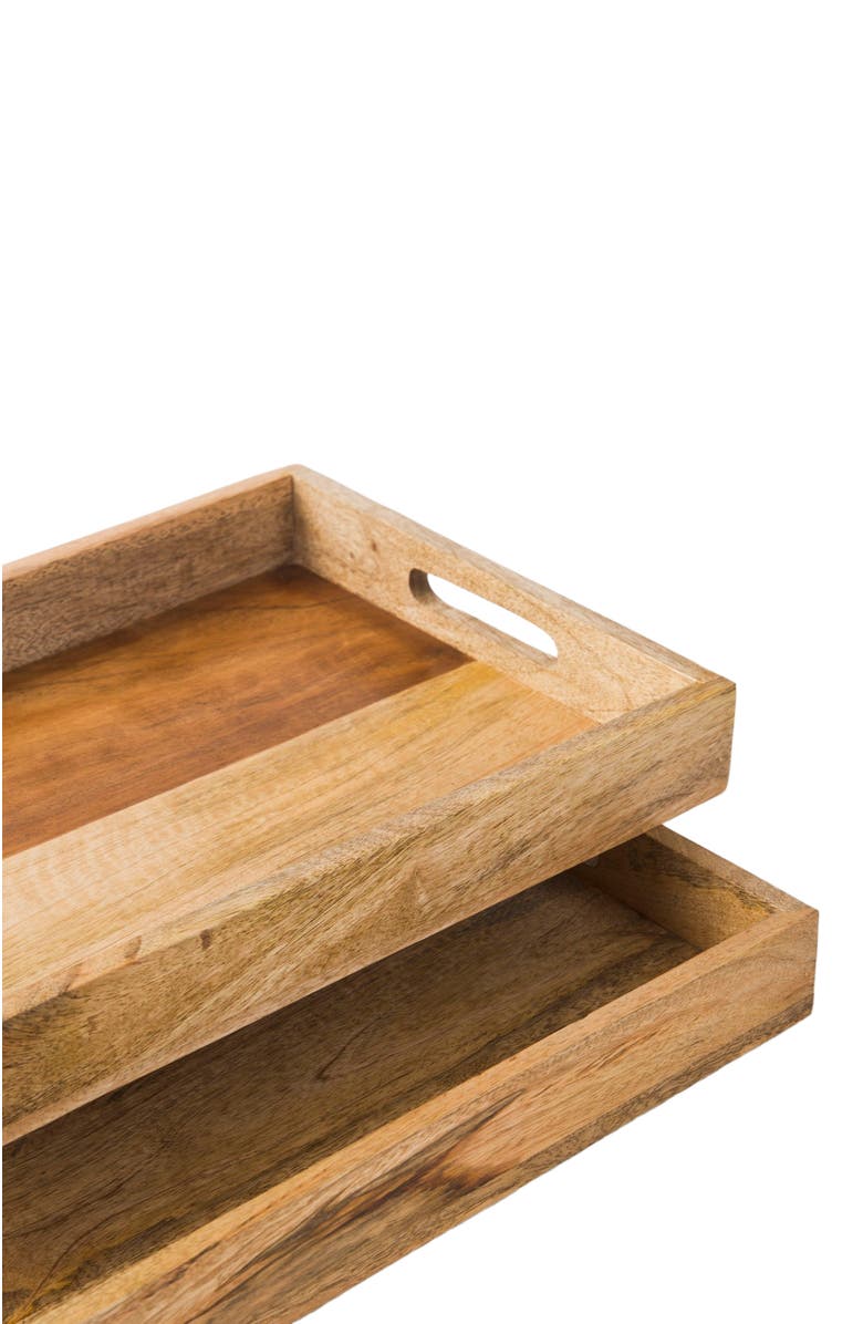 Mela Artisans Rustic Elegance Two-Tone Serving Tray Set, Alternate, color, Brown