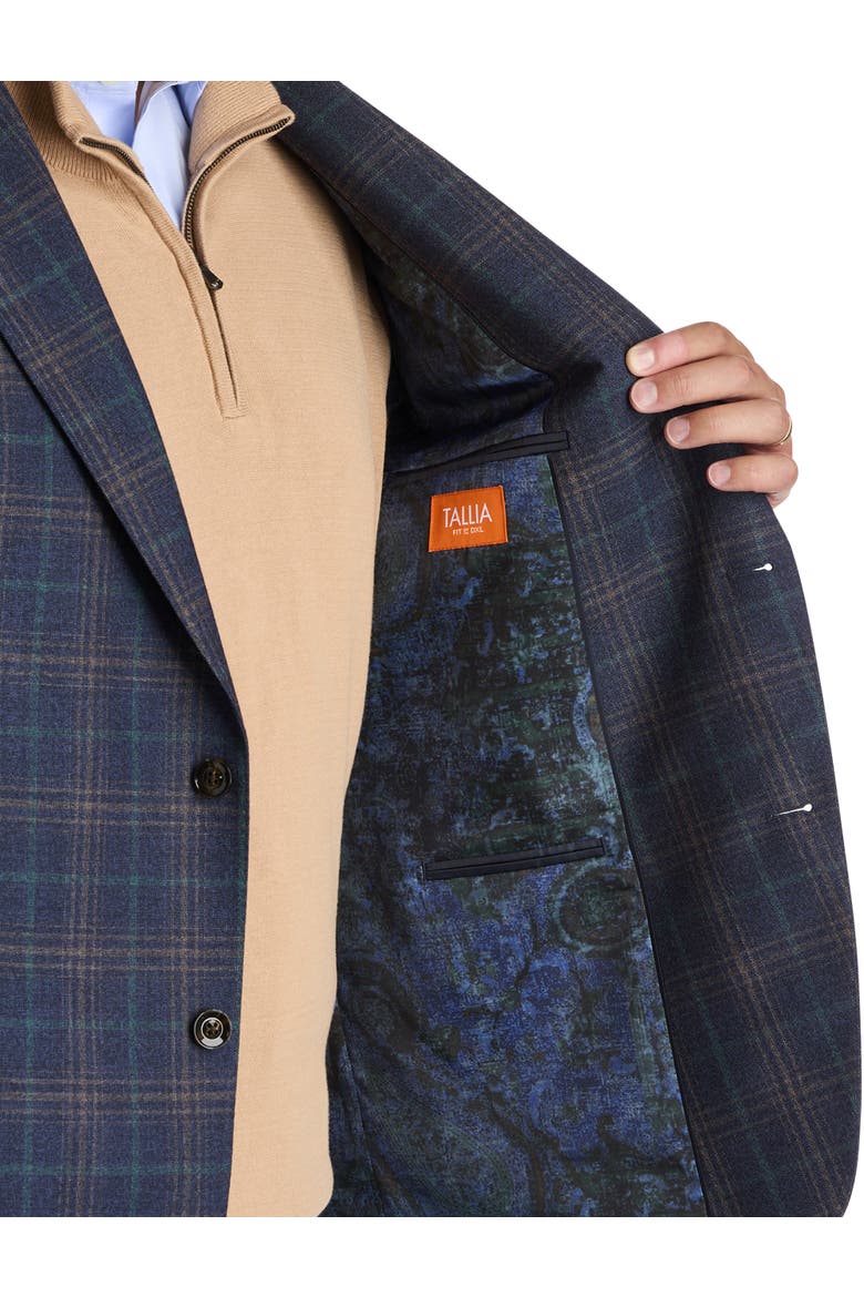 Big & Tall Multi Plaid Sport Coat, Alternate, color, NAVY