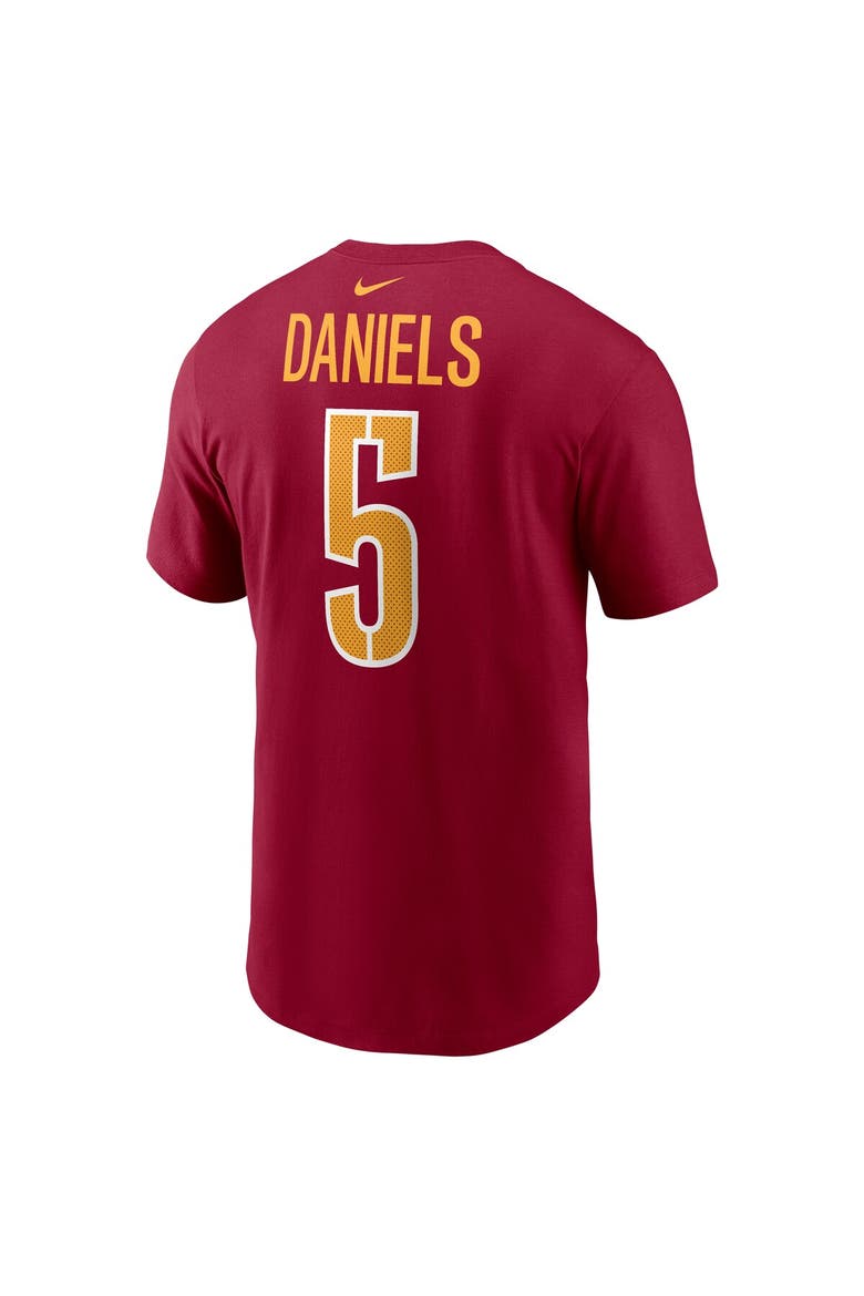 Youth Nike Jayden Daniels Burgundy Washington Commanders 2024 NFL Draft First Round Pick Fuse Name & Number T-Shirt, Alternate, color, Burgundy