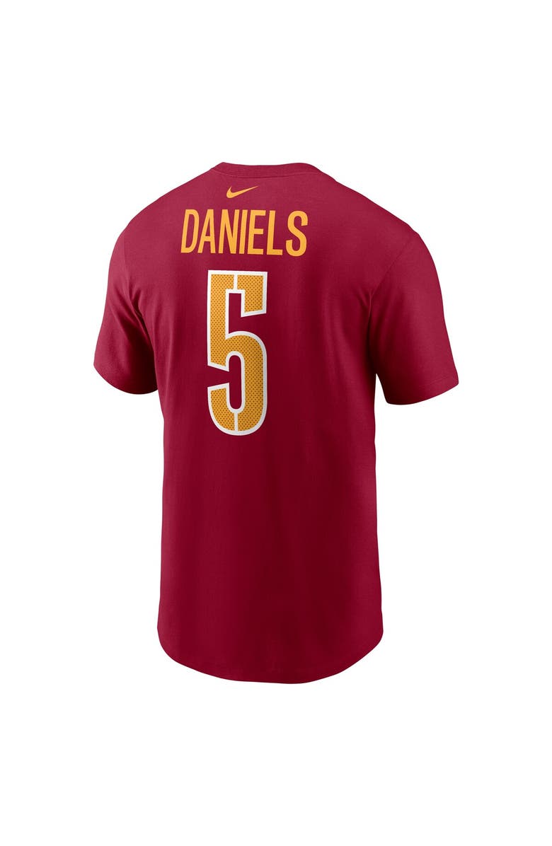 Nike Youth Nike Jayden Daniels Burgundy Washington Commanders 2024 NFL Draft First Round Pick Fuse Name & Number T-Shirt, Alternate, color, Burgundy