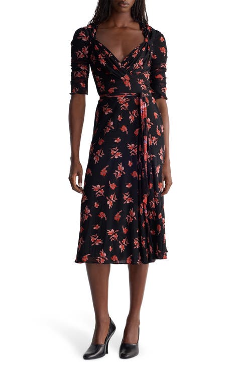 Carmen Floral Mesh Midi Dress