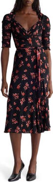 Diane von Furstenberg Carmen Floral Mesh Midi Dress