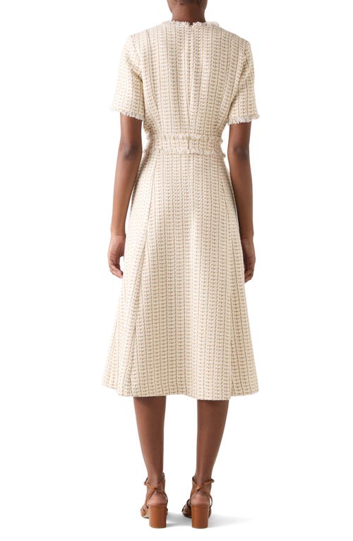 Lk Bennett Julia Tweed A-line Dress In White