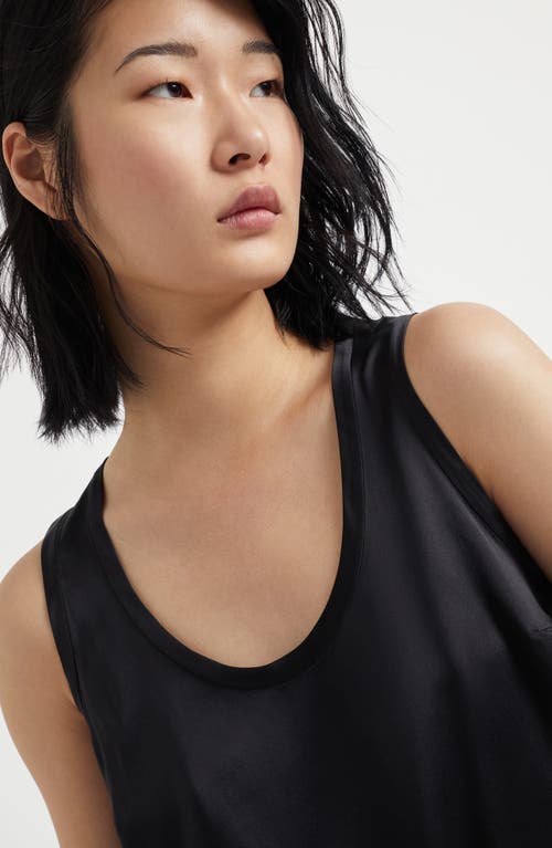 Brunello Cucinelli Satin Top In Black