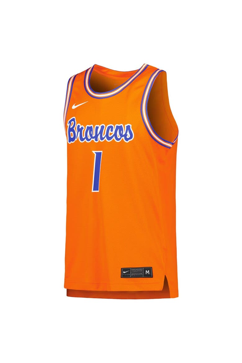 Men's Nike #0 Orange Boise State Broncos Retro Replica Basketball Jersey, Alternate, color, Orange