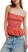 Free People Sundance Gingham Peplum Tank
