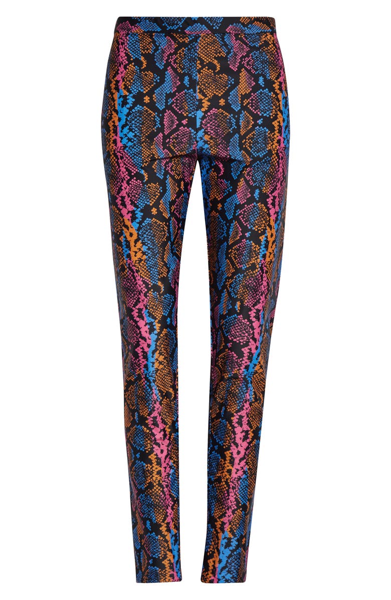 Versace Python Print Leggings, Main, color, Sky Pink Sapphire Autumn Spice