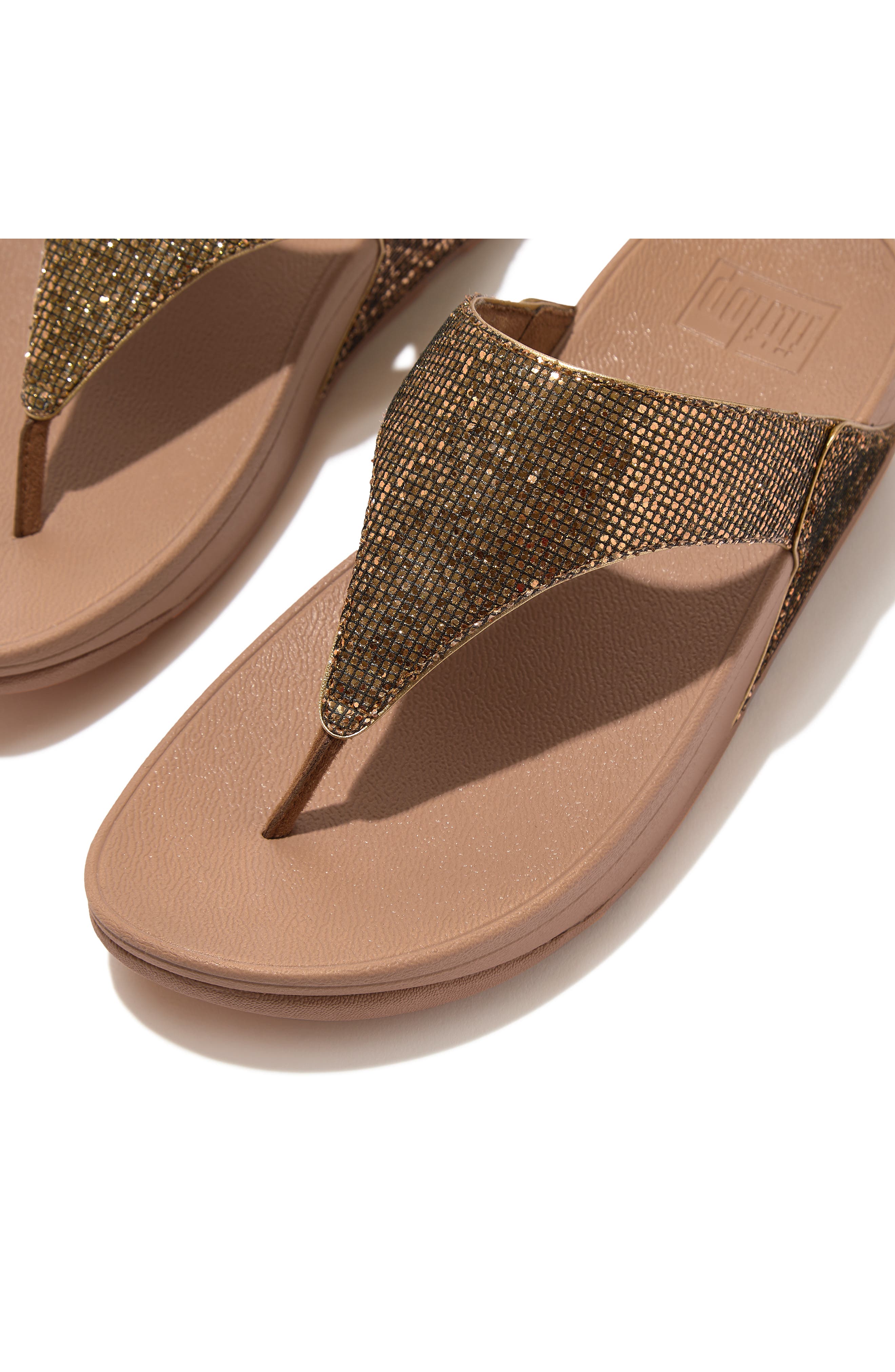 Lulu Glitter Flip Flop, Alternate, color, OLD GOLD