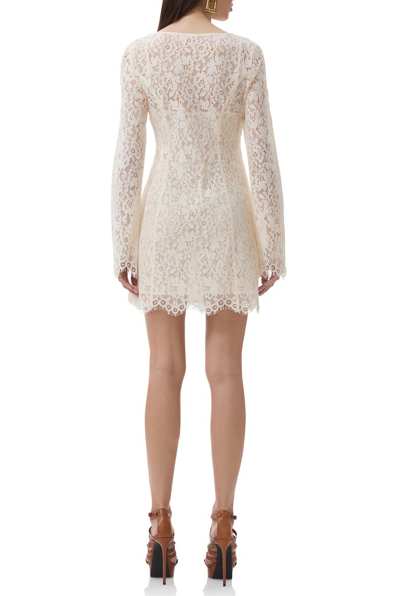 Milana Long Sleeve Lace Minidress, Alternate, color, GARDENIA