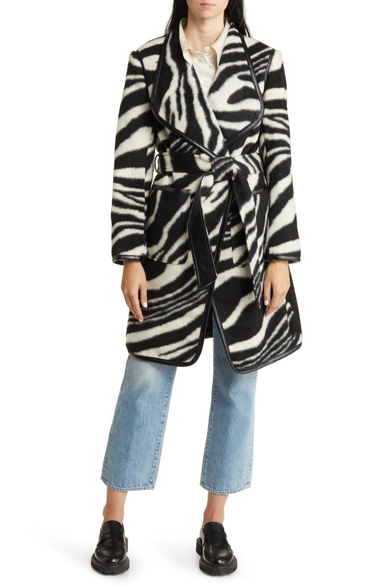 Via Spiga Belted Wrap Coat, Main, color, 