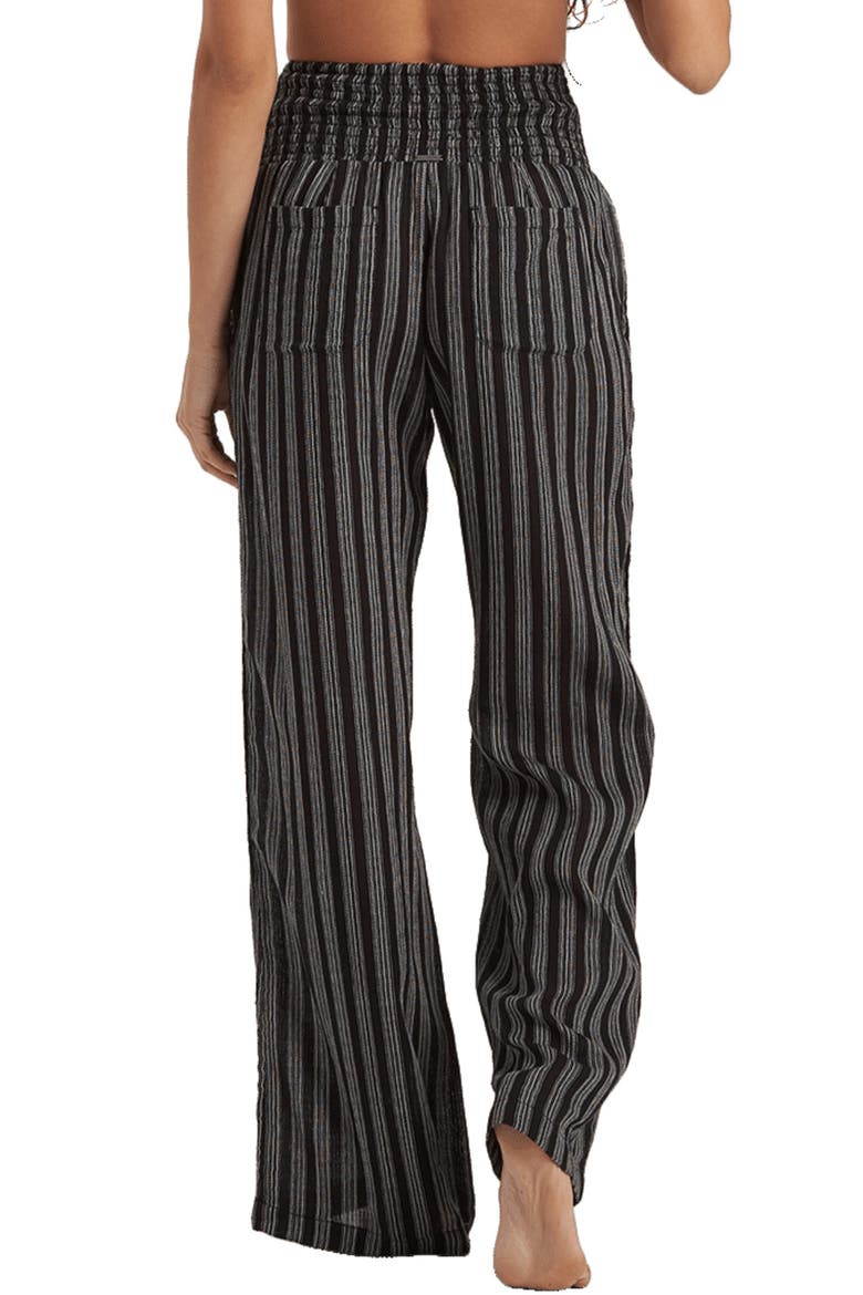 New Waves 2 Stripe Wide Leg Pants, Alternate, color, BLACK