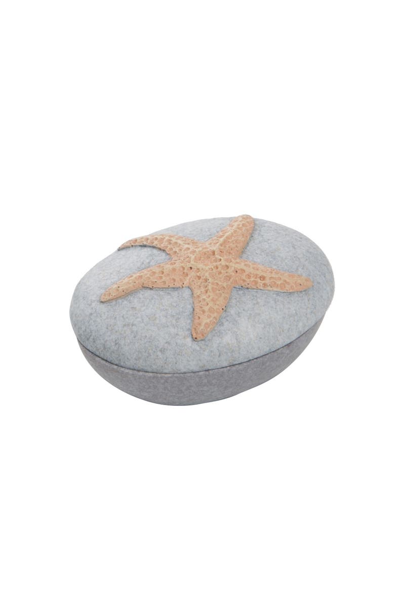 Resin Pebble Box With Starfish, Main, color, Beige