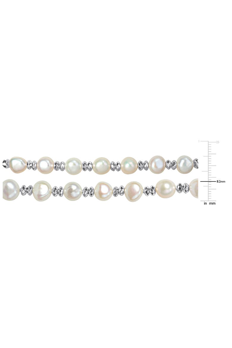 Cultured Freshwater Pearl Beaded Necklace & Bracelet Set, Alternate, color, WHITE