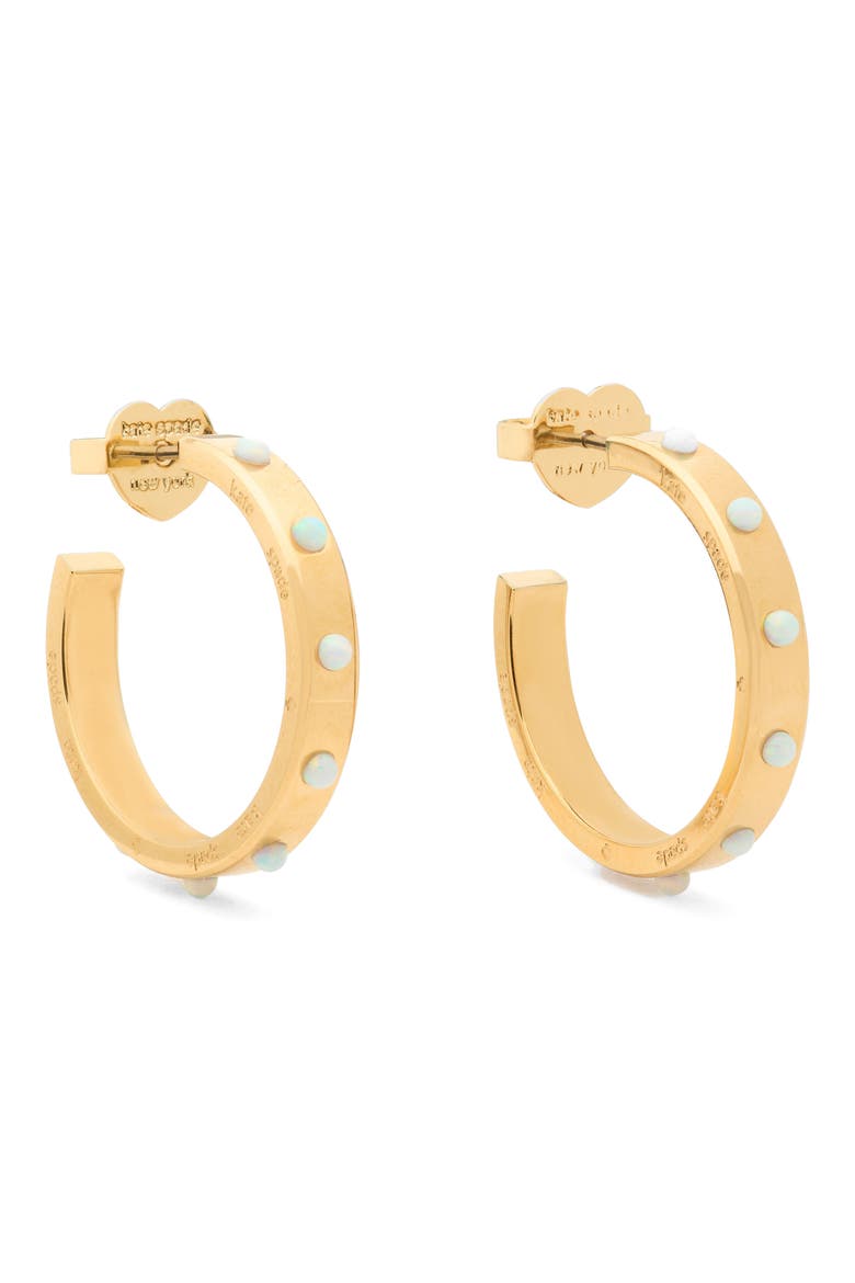 large faux opal hoop earrings, Main, color, OPAL