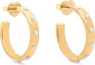 Kate Spade New York large faux opal hoop earrings