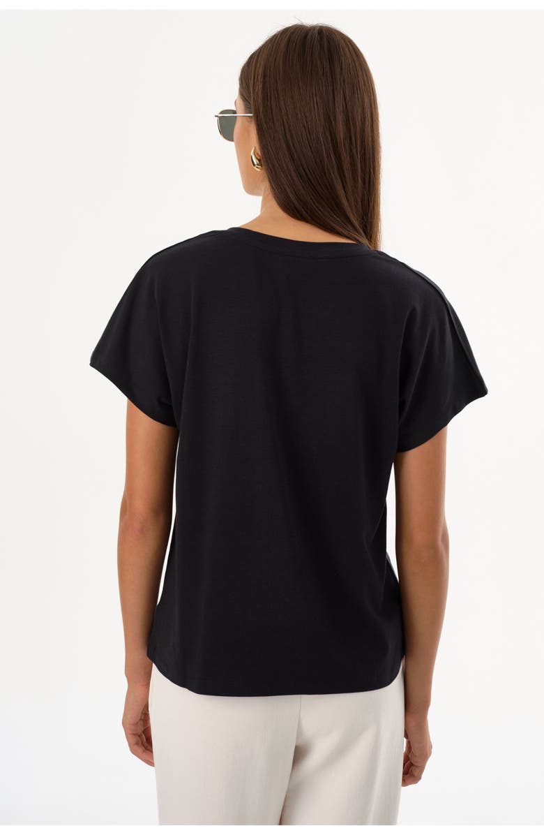 LAMARQUE NEREA | Jersey V Neck Tee, Alternate, color, Black