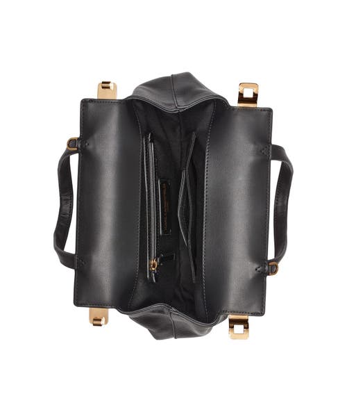 Karl Lagerfeld Paris Jacqueline Satchel In Black/gold