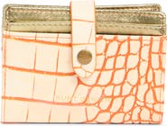Kurt Geiger London Shoreditch Croc Embossed Leather Card Case