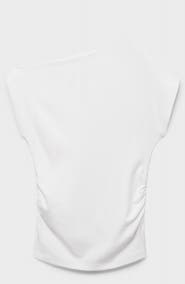 MANGO Drape One-Shoulder Top