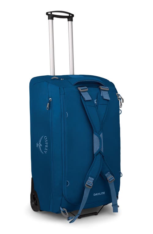 Osprey Daylite 85l 28-inch Wheeled Duffle Bag Luggage In Night Shift Blue