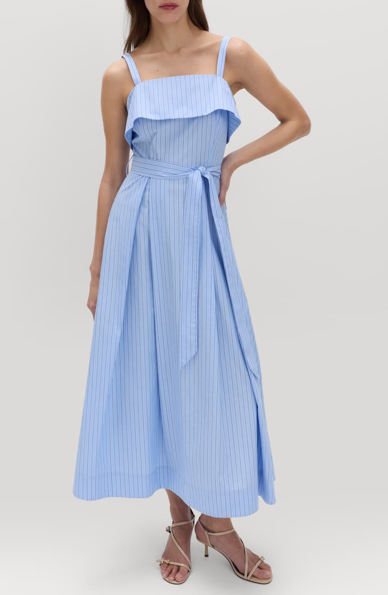 M&S Stripe Sleeveless Dress, Main, color, Blue/ Multi