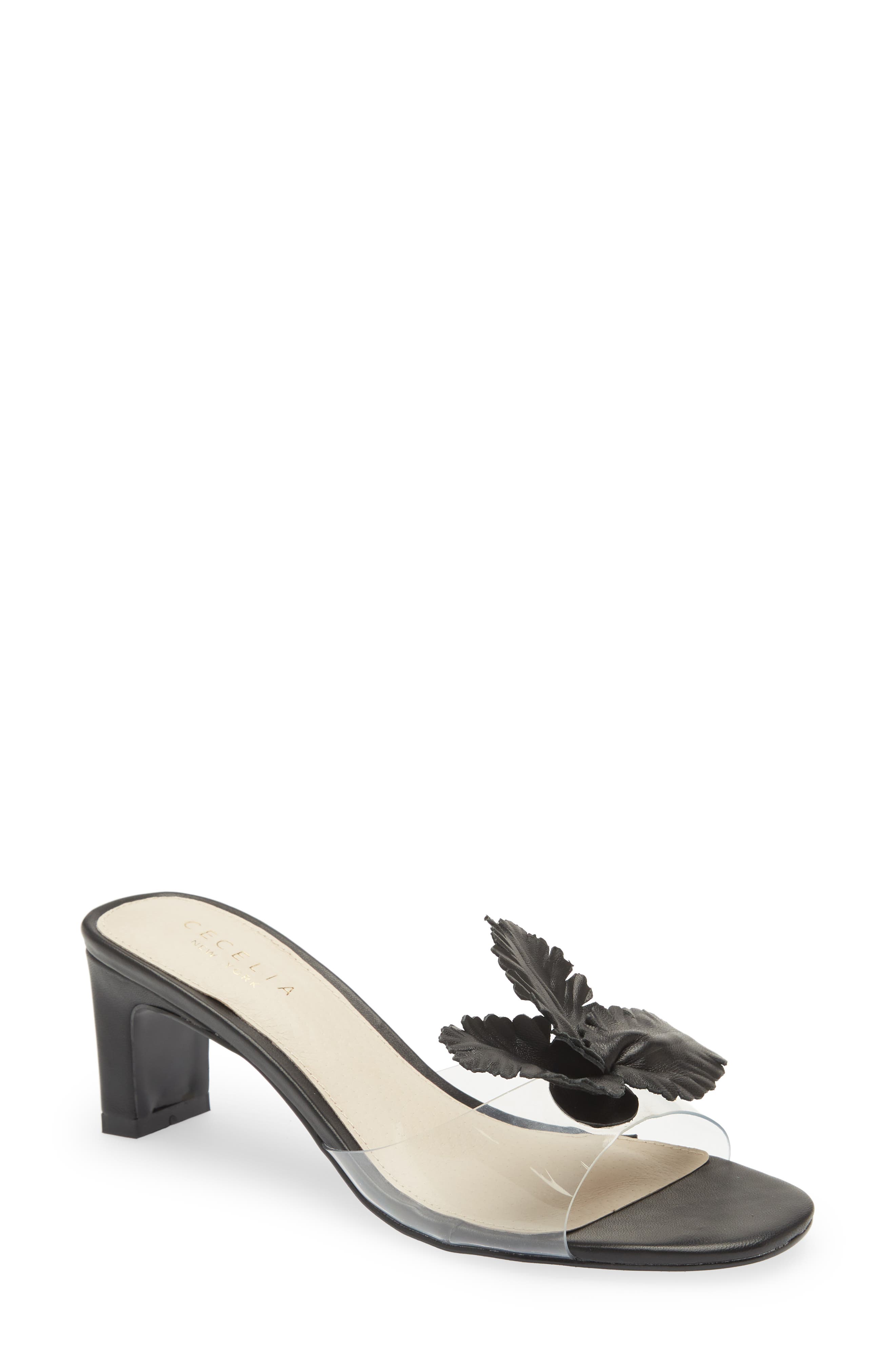 Cecelia New York Park Ave Leather Flower Sandal, Main, color, 