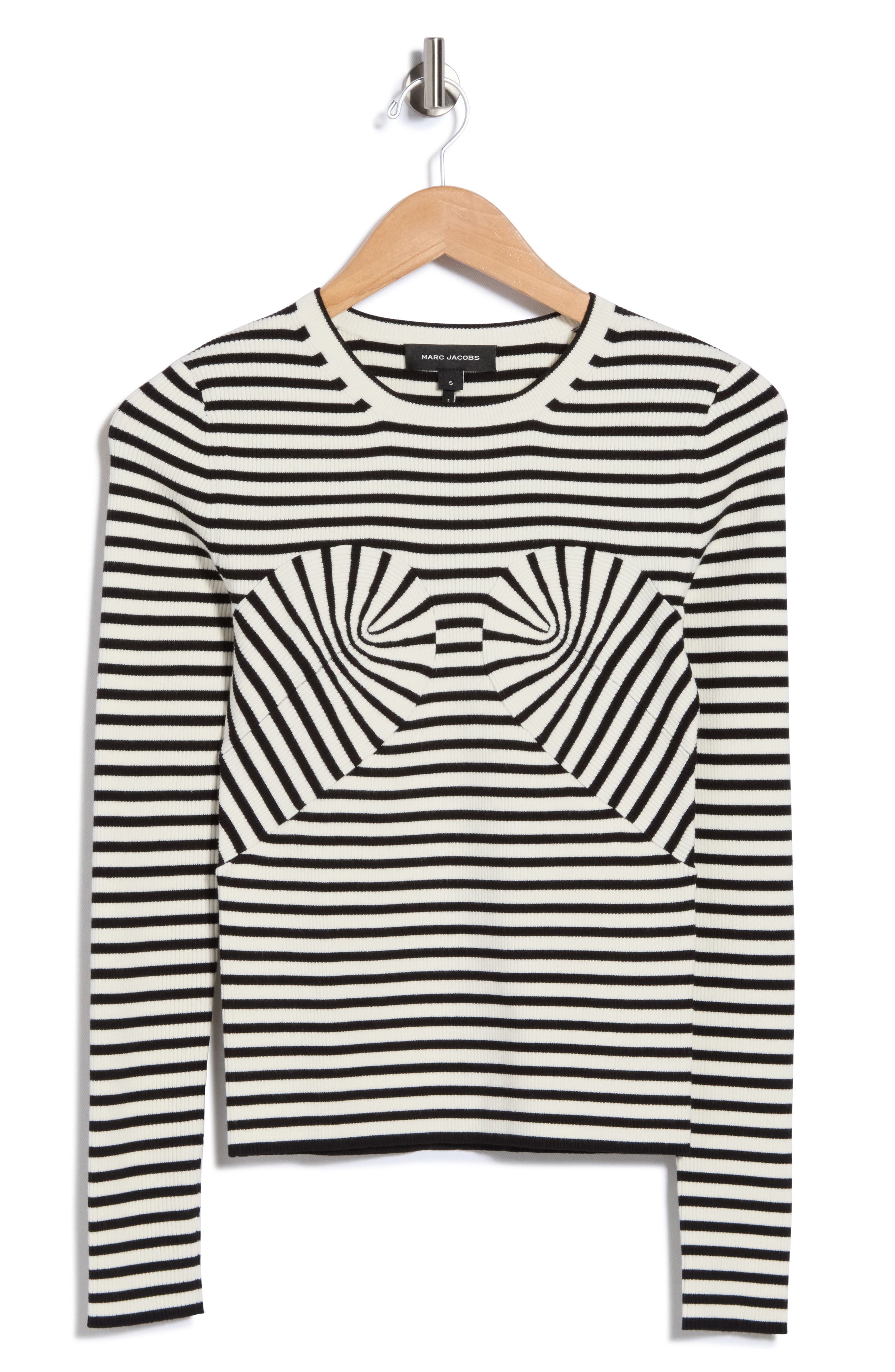 Striped Trompe l'Oeil Bow Sweater