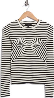 Marc Jacobs Striped Trompe l'Oeil Bow Sweater
