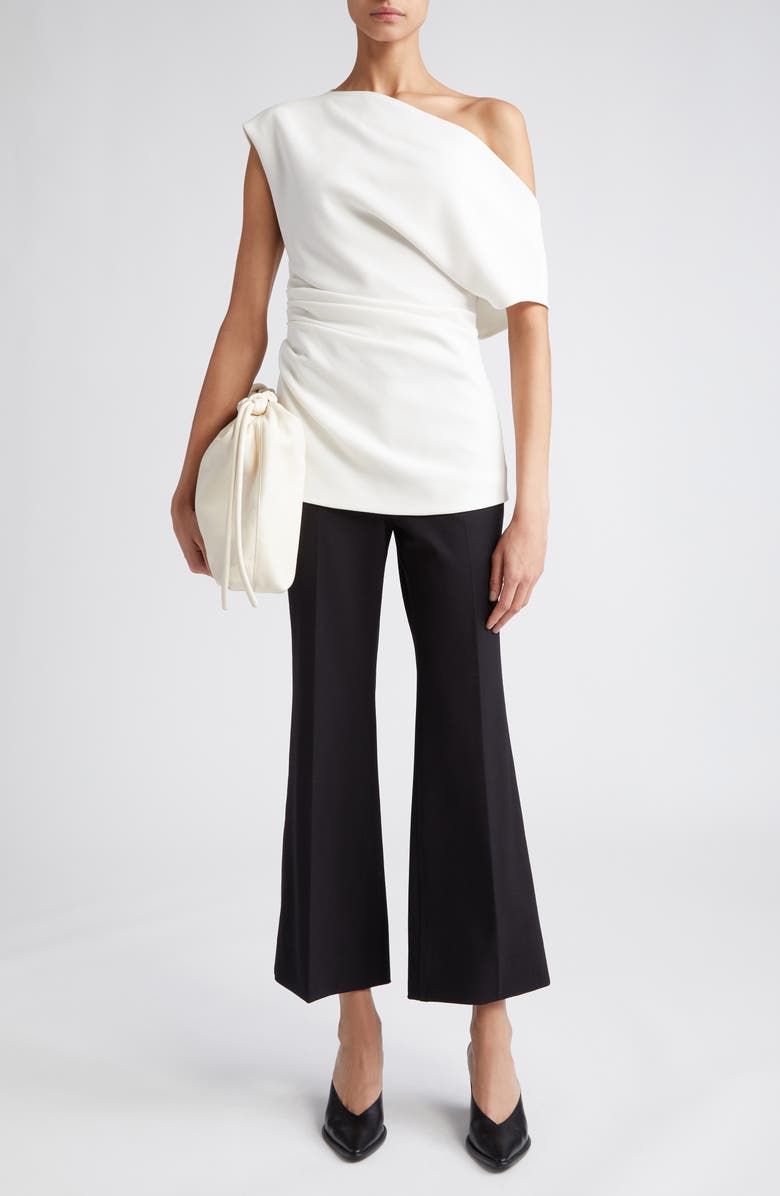 Proenza Schouler One-Shoulder Matte Crepe Top, Alternate, color, 