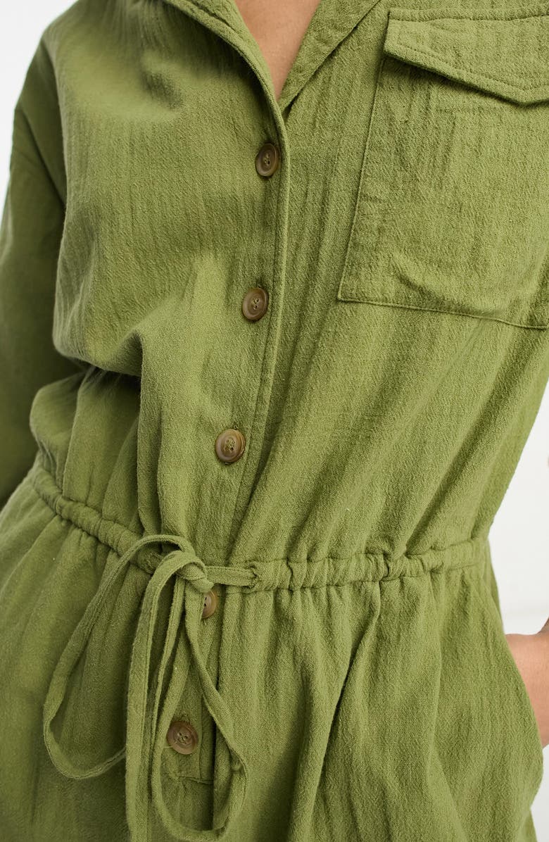 ASOS DESIGN Long Sleeve Cotton Romper, Alternate, color, 