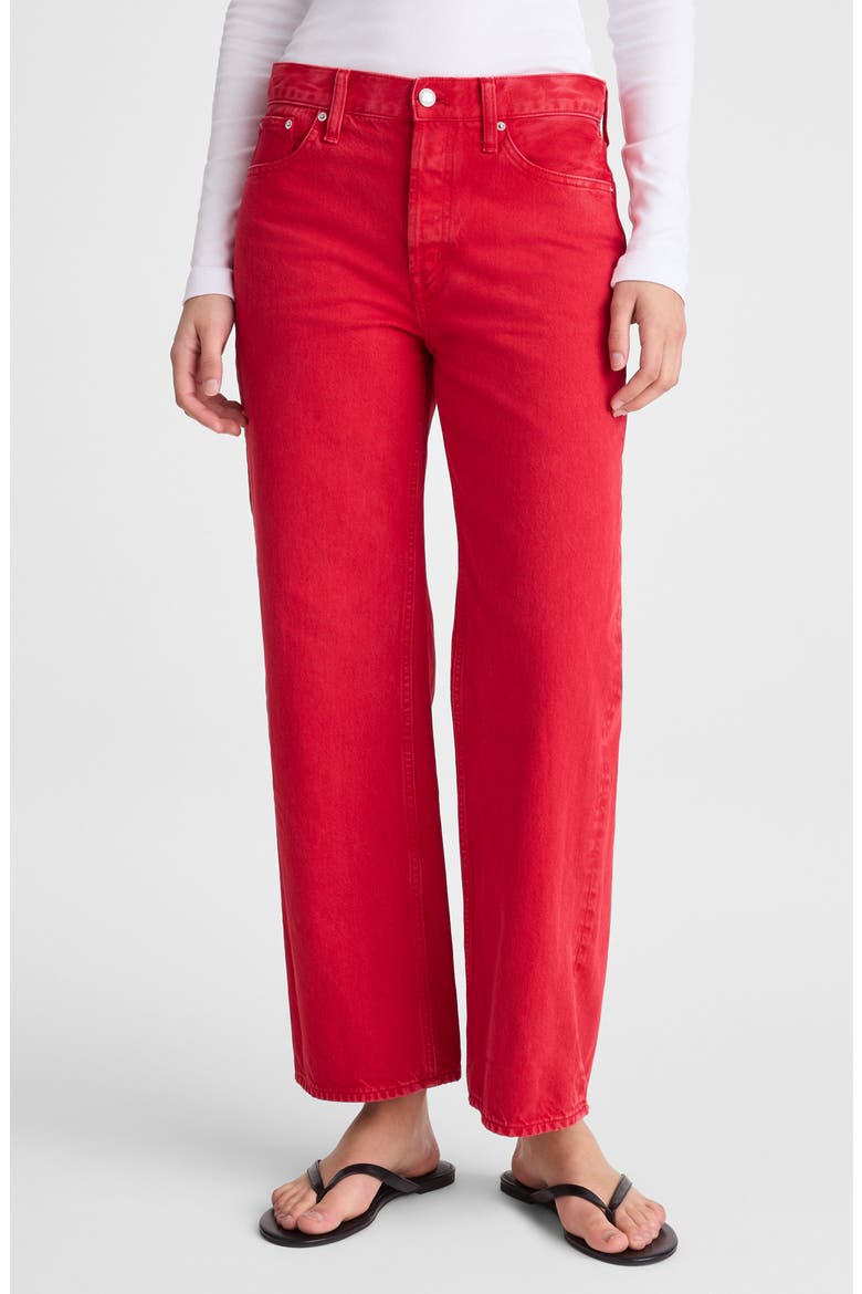 Low Slung Baggy Crop Jeans, Main, color, VARSITY RED