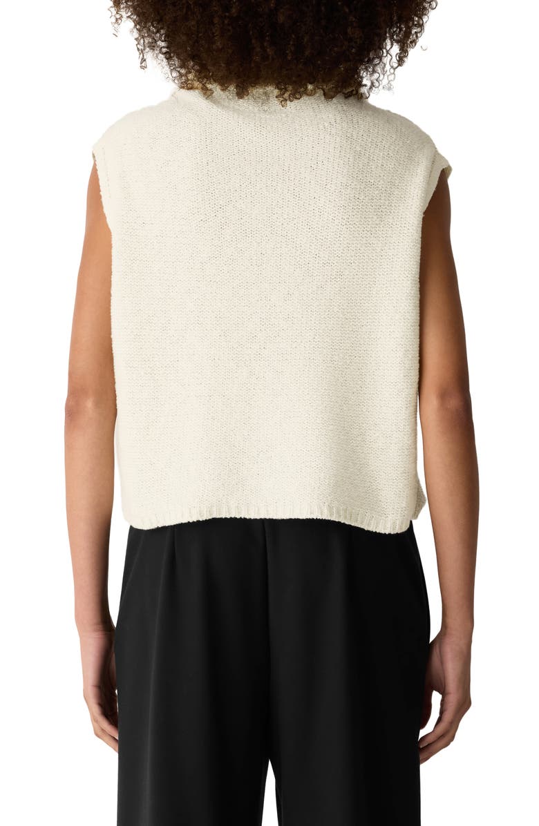 Eileen Fisher Cowl Neck Organic Cotton Blend Sweater, Alternate, color, Ecru