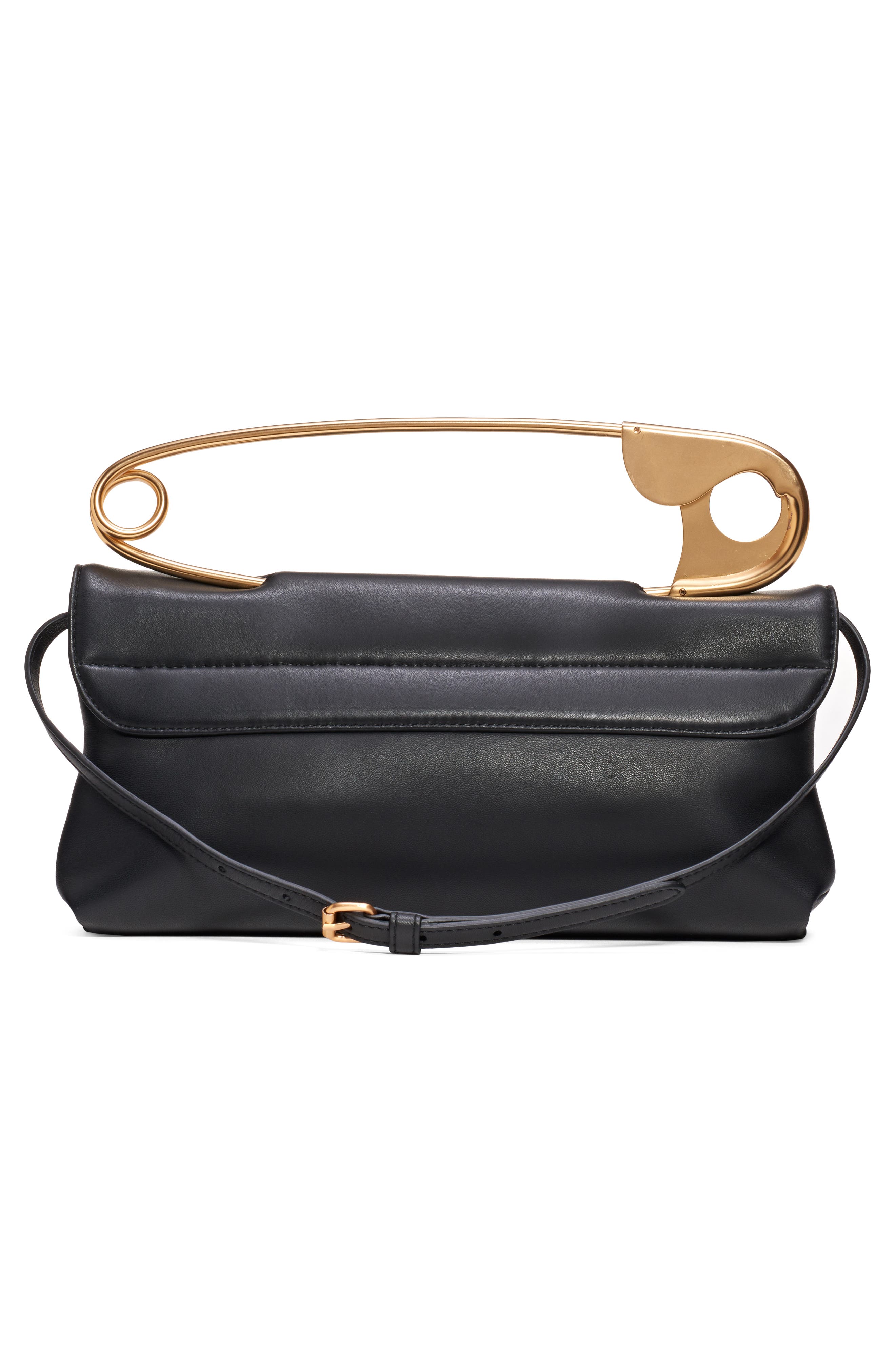 Moschino Safety Pin Top Handle Bag, Alternate, color, 