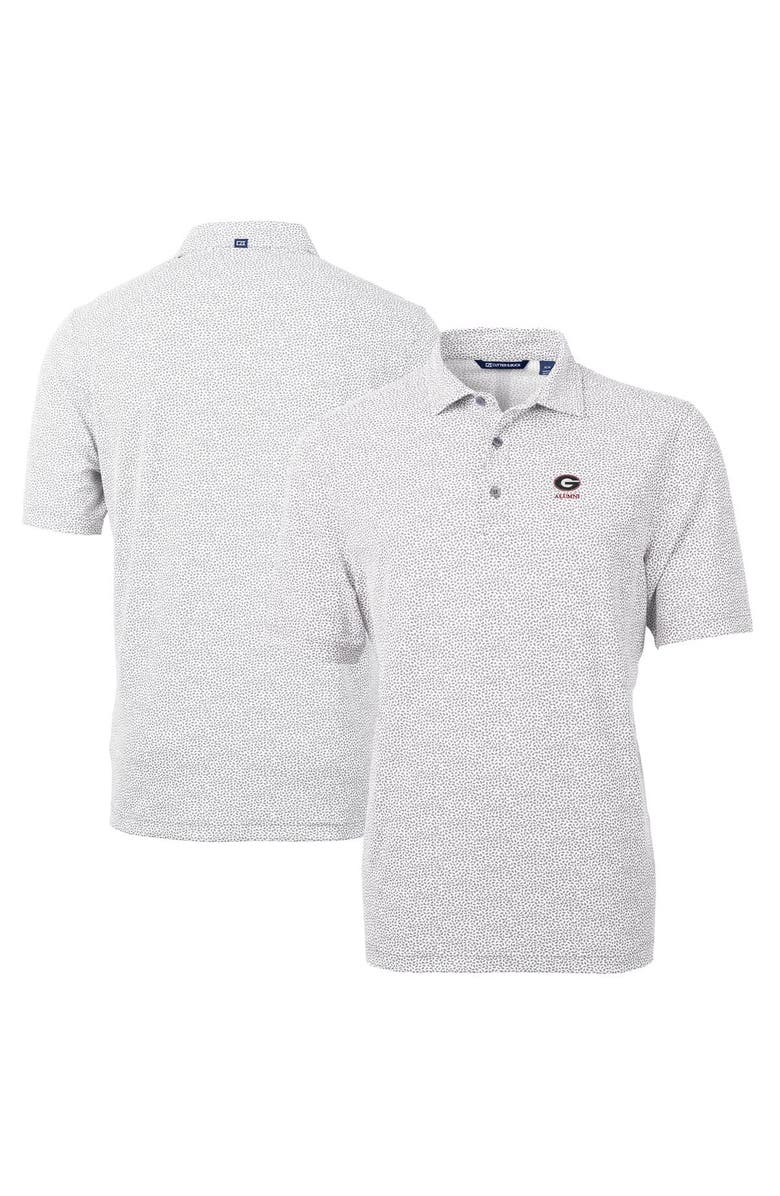 Cutter & Buck Men's Cutter & Buck  Gray Georgia Bulldogs Alumni Logo DryTec Virtue Eco Pique Botanical Print Recycled Polo, Main, color, 