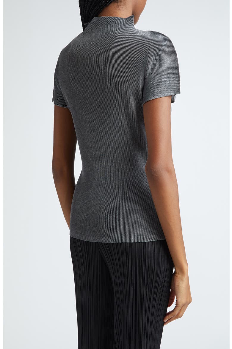 Mist Basics Pleated Funnel Neck Top, Alternate, color, LIGHT GRAY